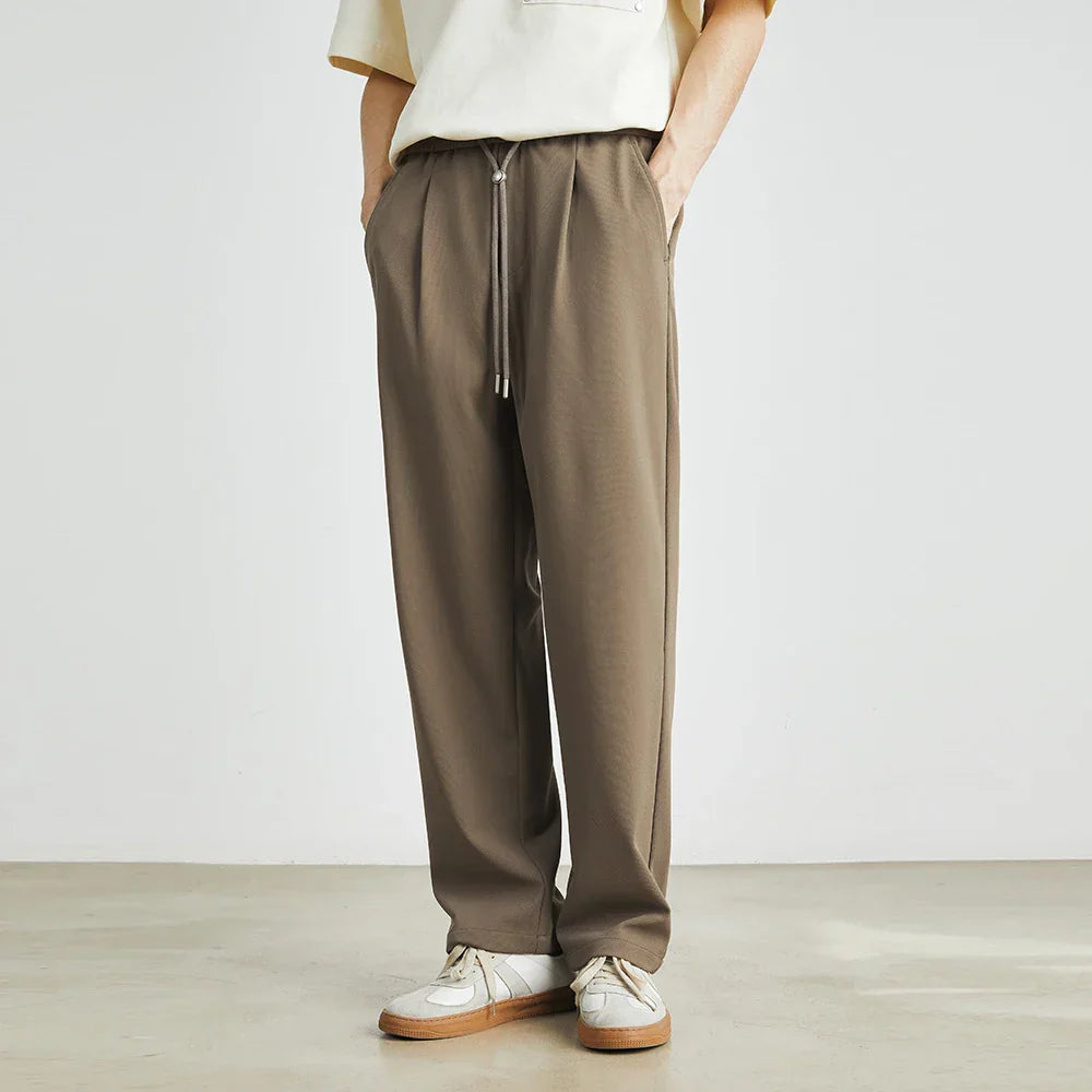 Relaxed Fit Elastic Waist Men's Pants