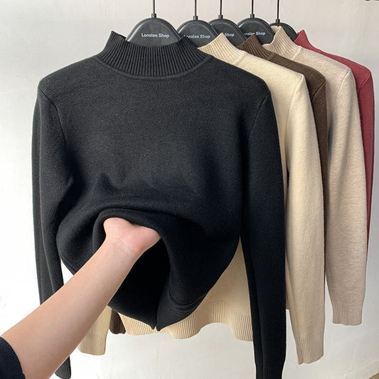 Soft Warm Cable Turtleneck Sweater - OutfitLondon