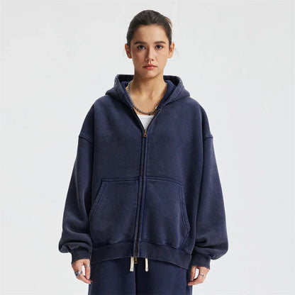Cozy Fleece Zipper Hoodie Jacket