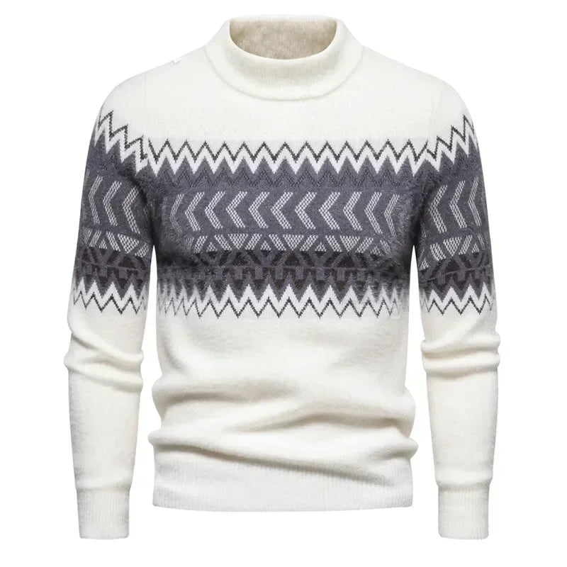 Faux Fur Crew Neck Men's Sweater