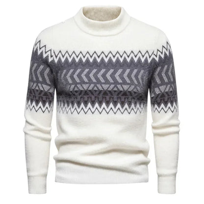 Faux Fur Crew Neck Men's Sweater