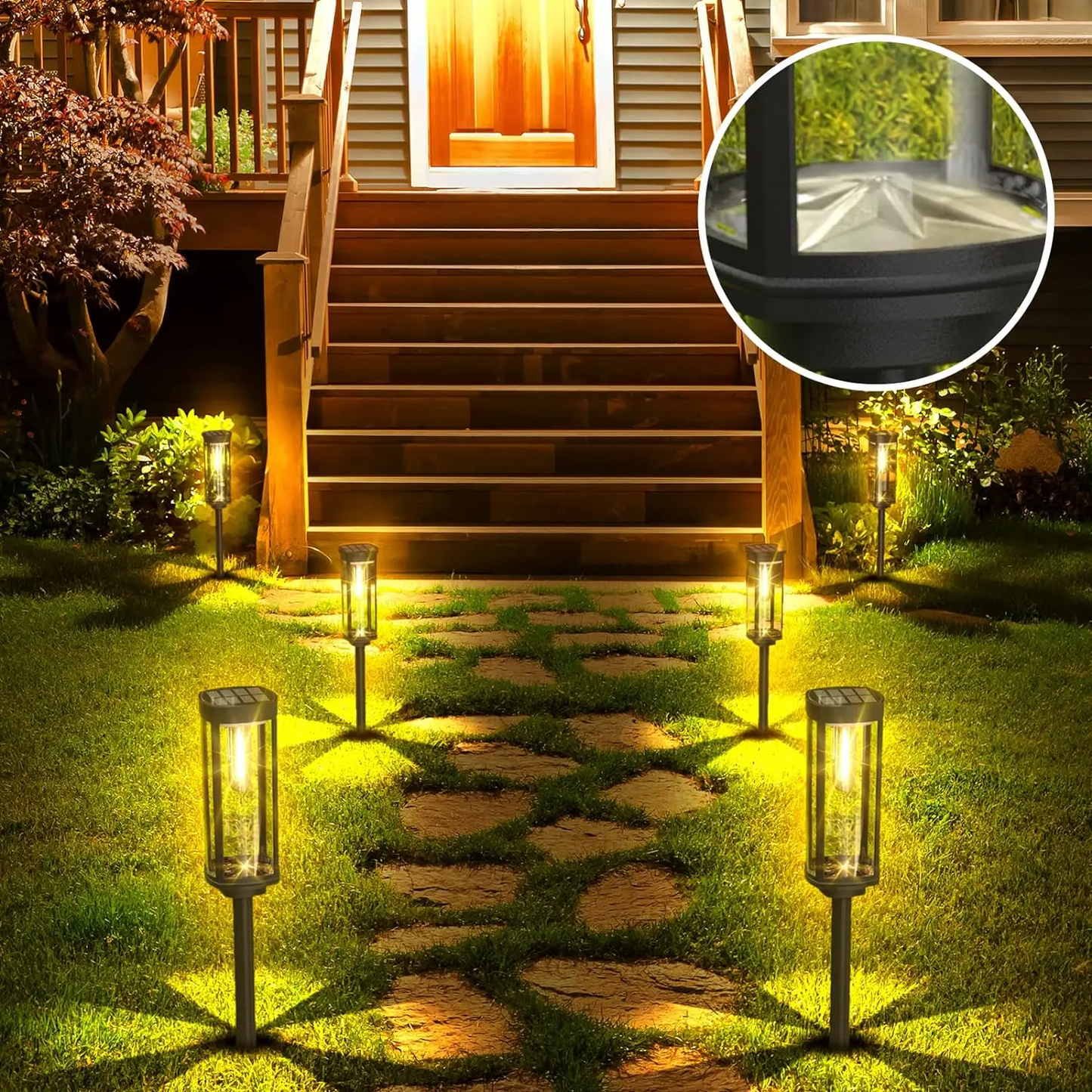 Outdoor Solar Powered Garden Light Fixture