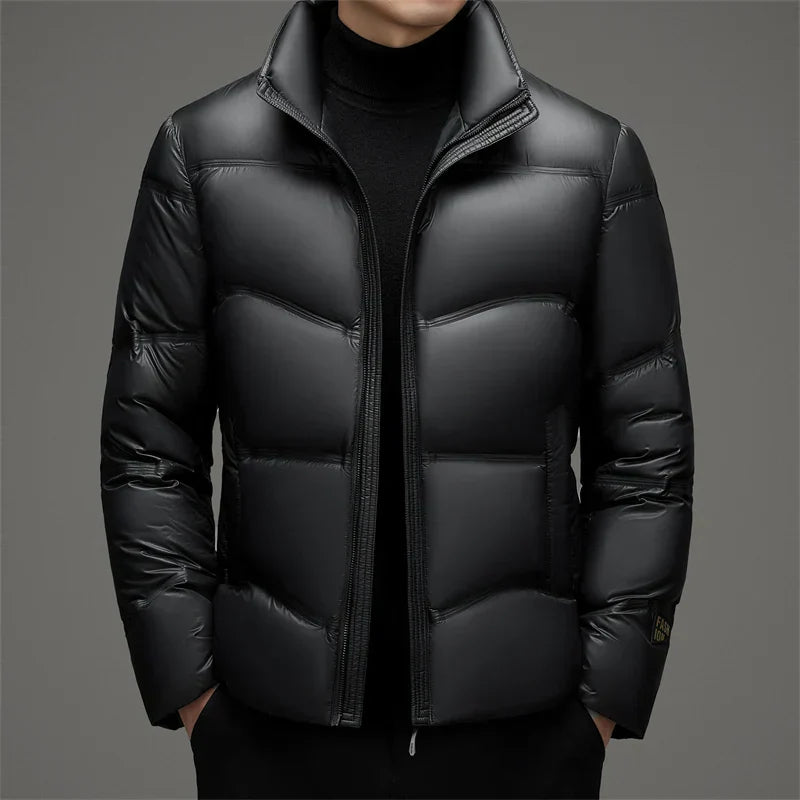 Men's Gloss Down Jacket Water Resistant 90% Duck Down Insulation