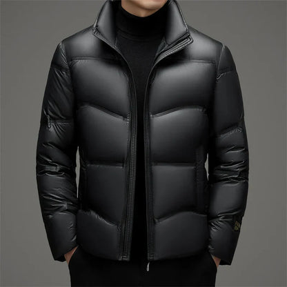 Men's Gloss Down Jacket Water Resistant 90% Duck Down Insulation