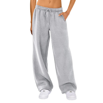 Relaxed Fit Soft Wide Leg Jogger Pants
