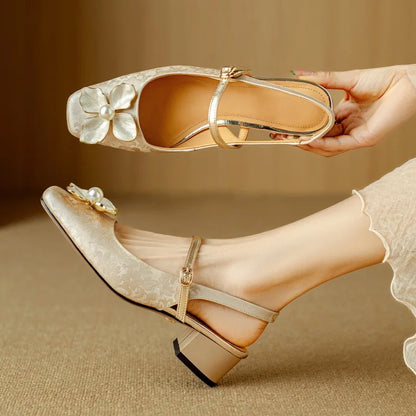 Elegant High Heel Slingback Shoes - OutfitLondon