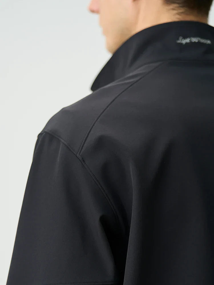 Men's Black Leather Bomber Jacket - Classic Oversized Coat