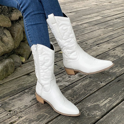 Stylish Embroidered Ladies Ankle Boots