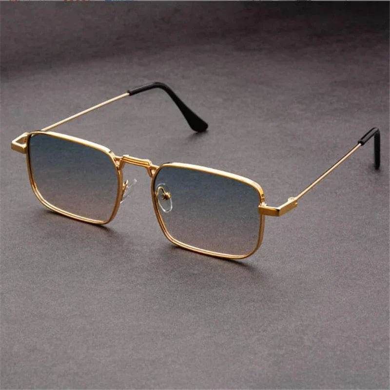 Nexium Rectangular Metal Sunglasses UV400 Adjustable Nose Pads - OutfitLondon