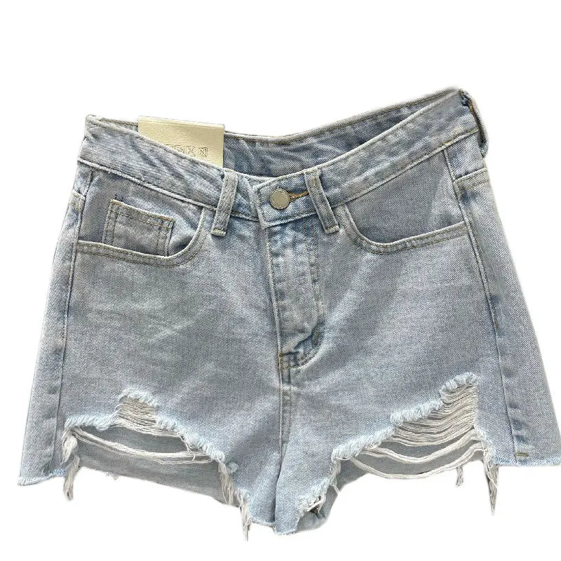 Relaxed Fit Women's Ripped Denim Shorts