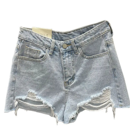 Relaxed Fit Women's Ripped Denim Shorts