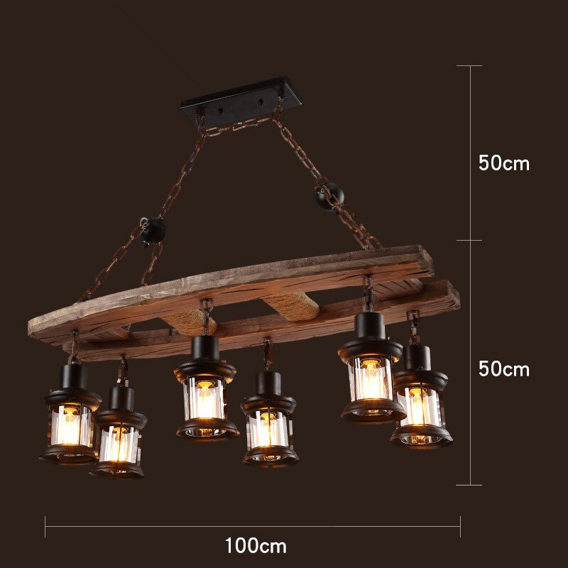 Farmhouse Style Wooden LED Light Fixture