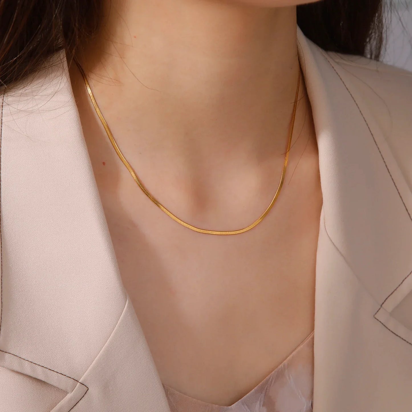 Elegant Sterling Silver Snake Chain Necklace
