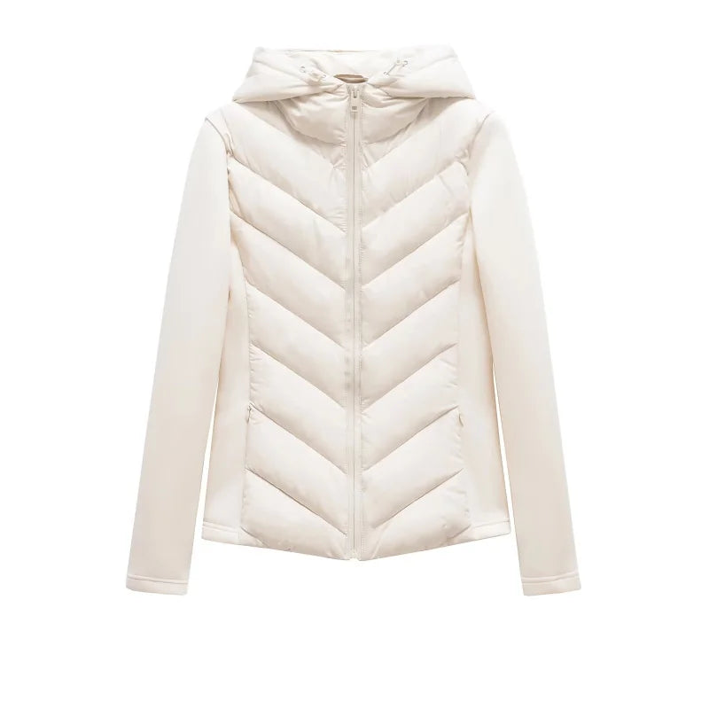 Women's Padded Hooded Parka Coat with Fleece Lining