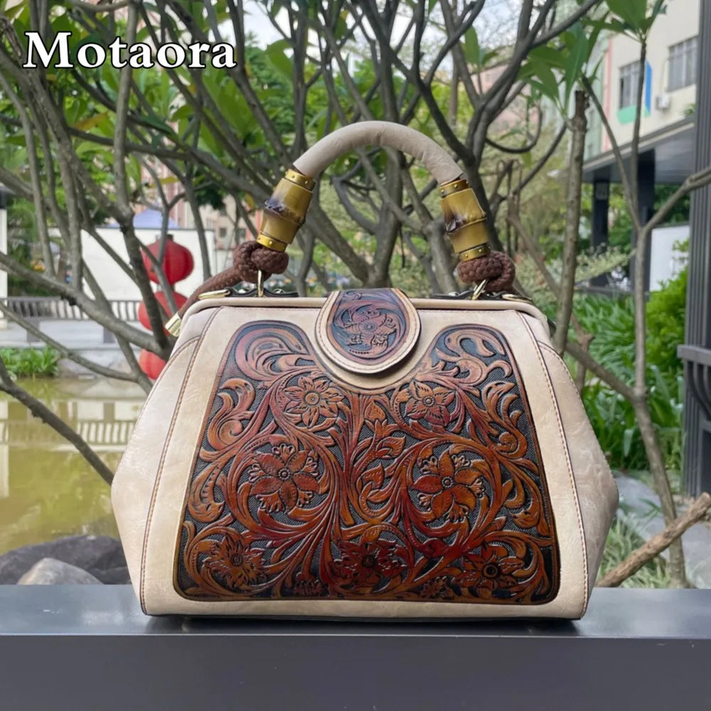 Authentic Leather Vintage Women's Tote Bag - OutfitLondon