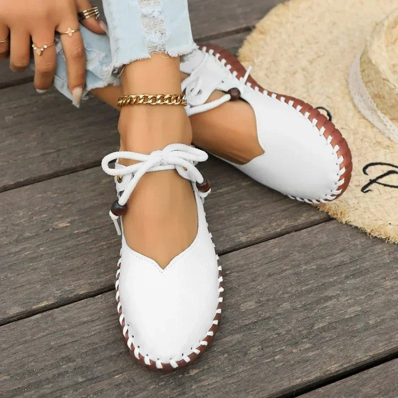 Comfortable Low-Heel Lace-Up Shoes