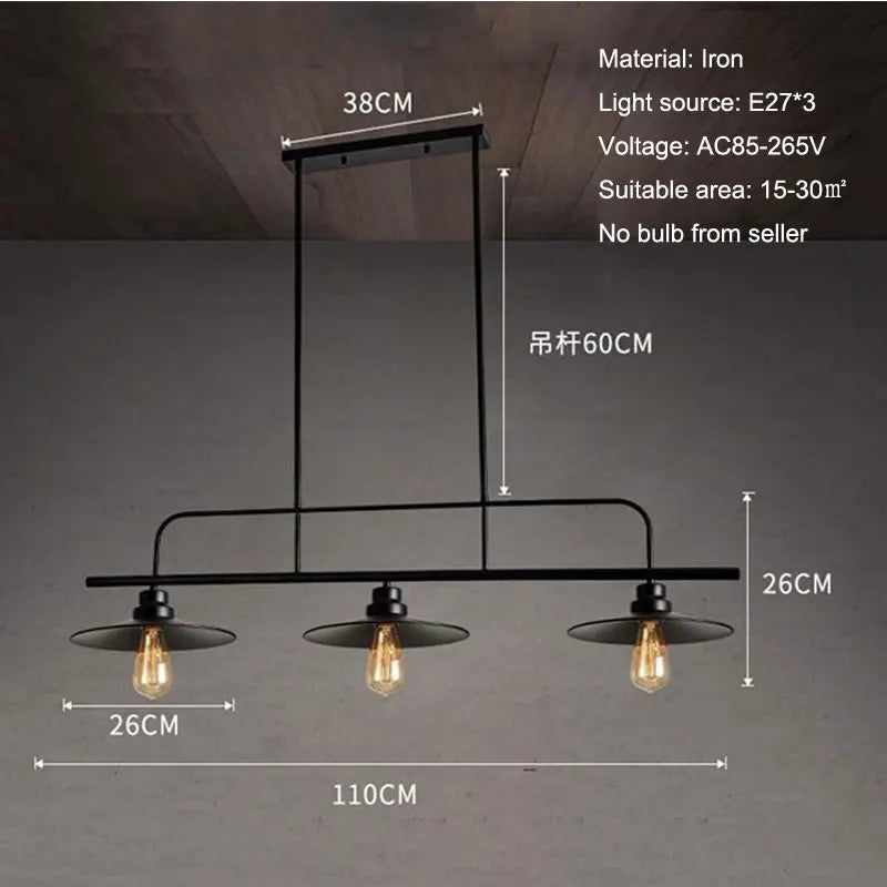 Vintage Metal Hanging Light Fixture