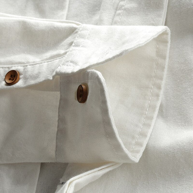 Slim Fit Japanese Style Linen Shirt