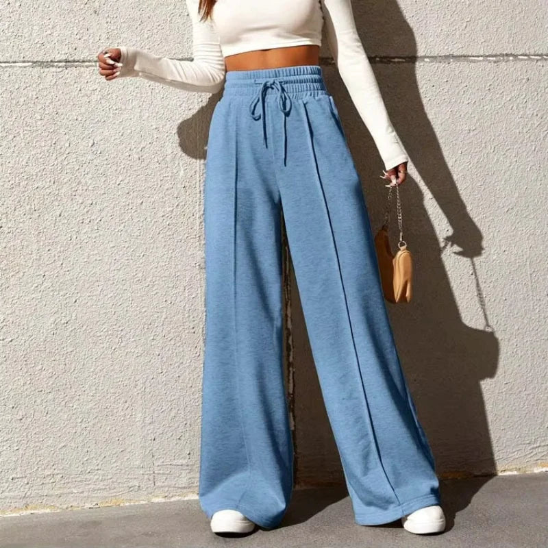 Soft High Waisted Wide Leg Joggers for Women