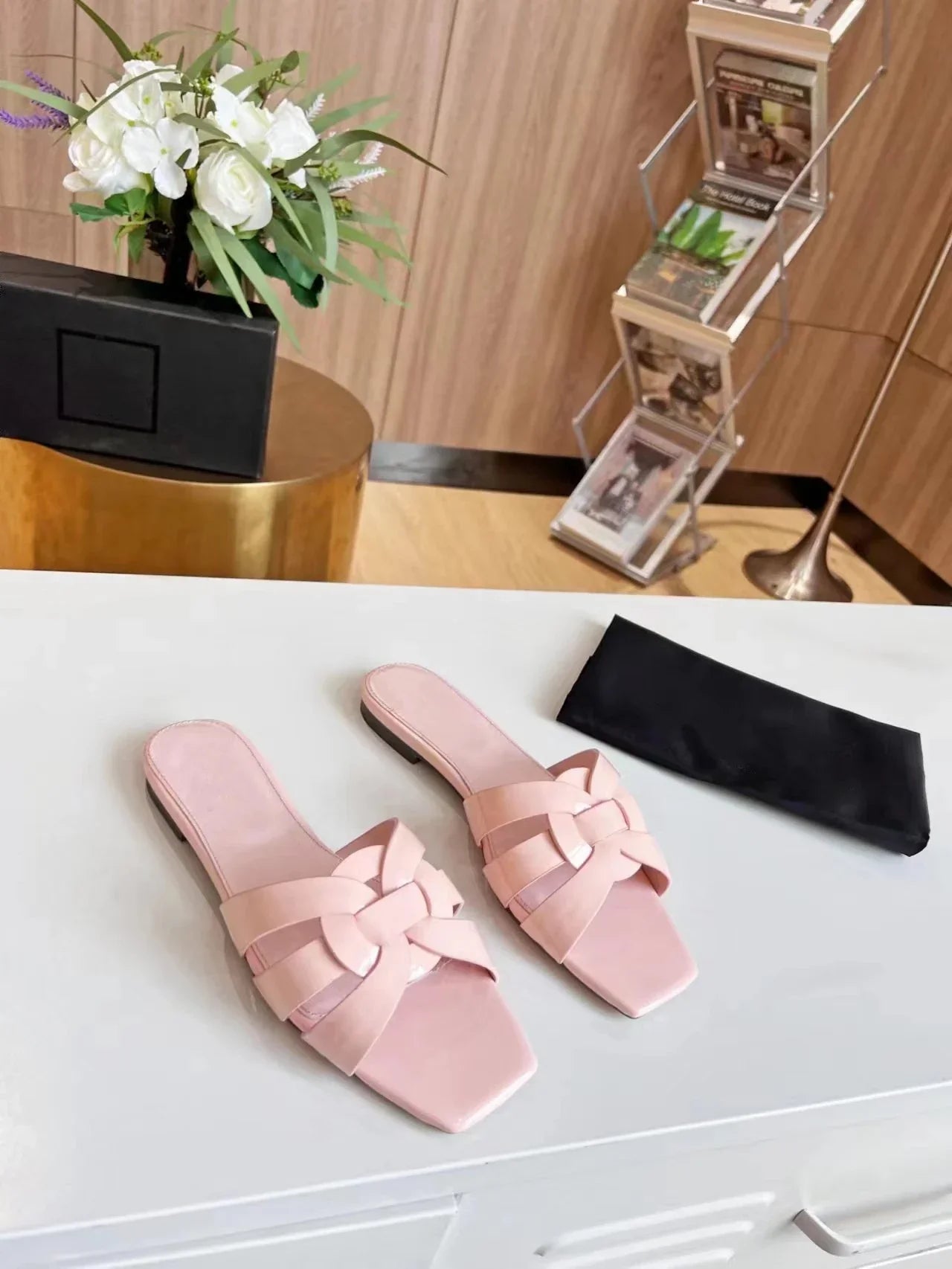 Genuine Leather Soft Slide Sandals