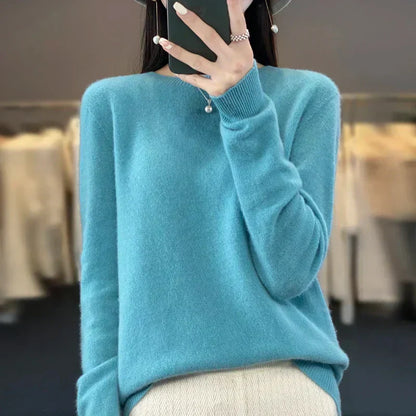 Premium Women's Merino Wool Crew Neck Sweater