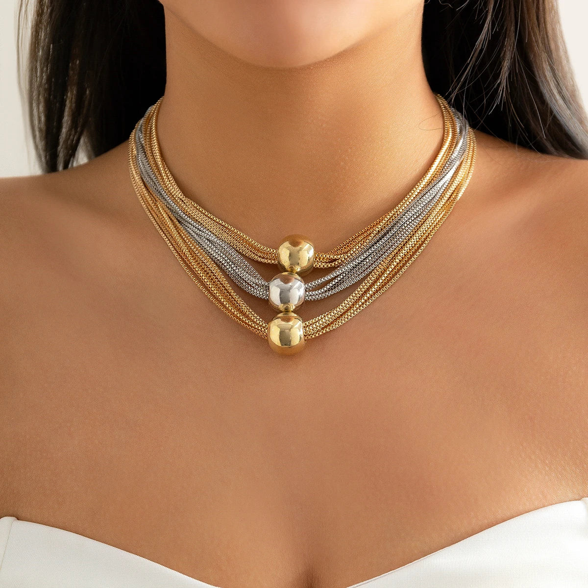 Women's Drape Ball Necklace