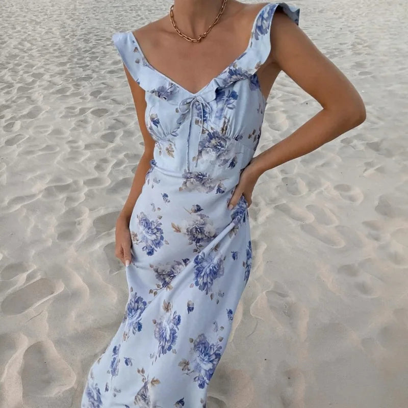 Elegant Sleeveless Floor Length Maxi Dress