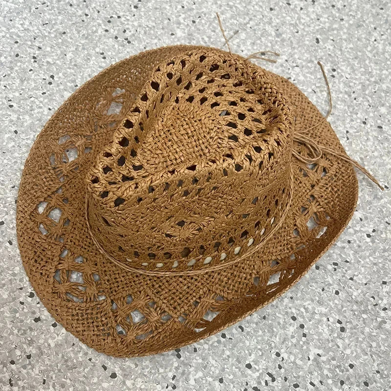 Classic Western Hat with Earthy Brown Beads