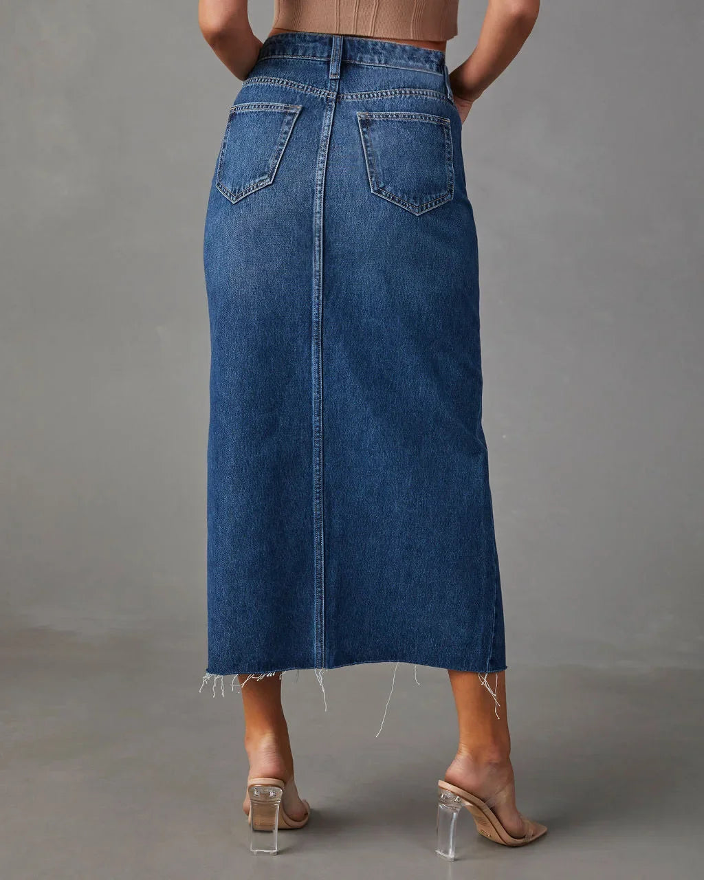 Timeless High Waist Jean Skirt
