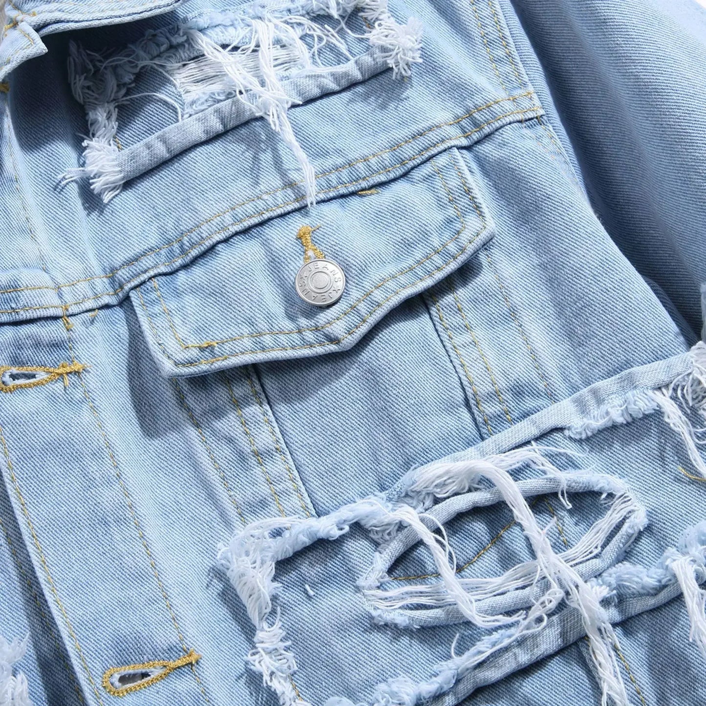 Ripped Distressed Denim Jacket
