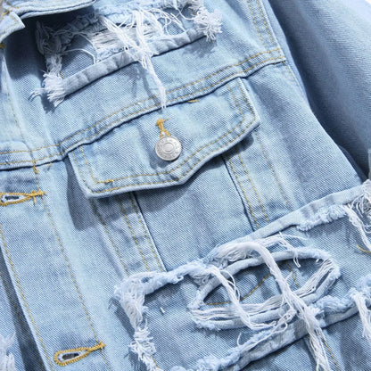 Ripped Distressed Denim Jacket