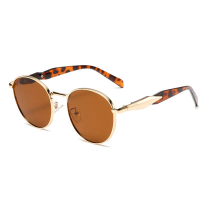 Unisex Retro Round Metal Sunglasses UV400 Adjustable Nose Pads
