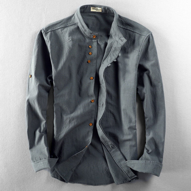 Slim Fit Japanese Style Linen Shirt