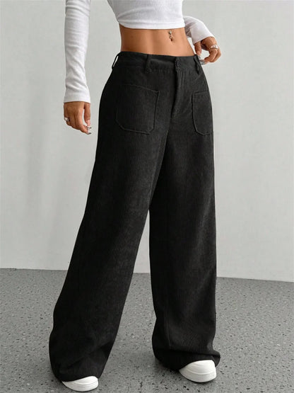 Relaxed Fit Cotton Cord Pants