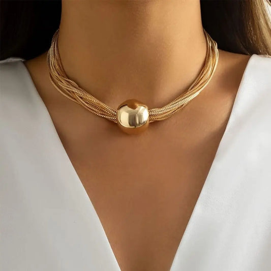 Solara Women's Sphere Droplet Choker - OutfitLondon