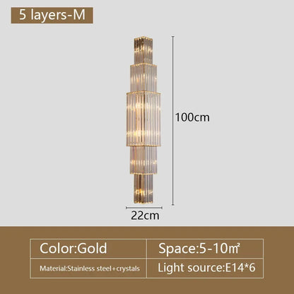 Elegant Glass Column Wall Lamp With Warm Glow