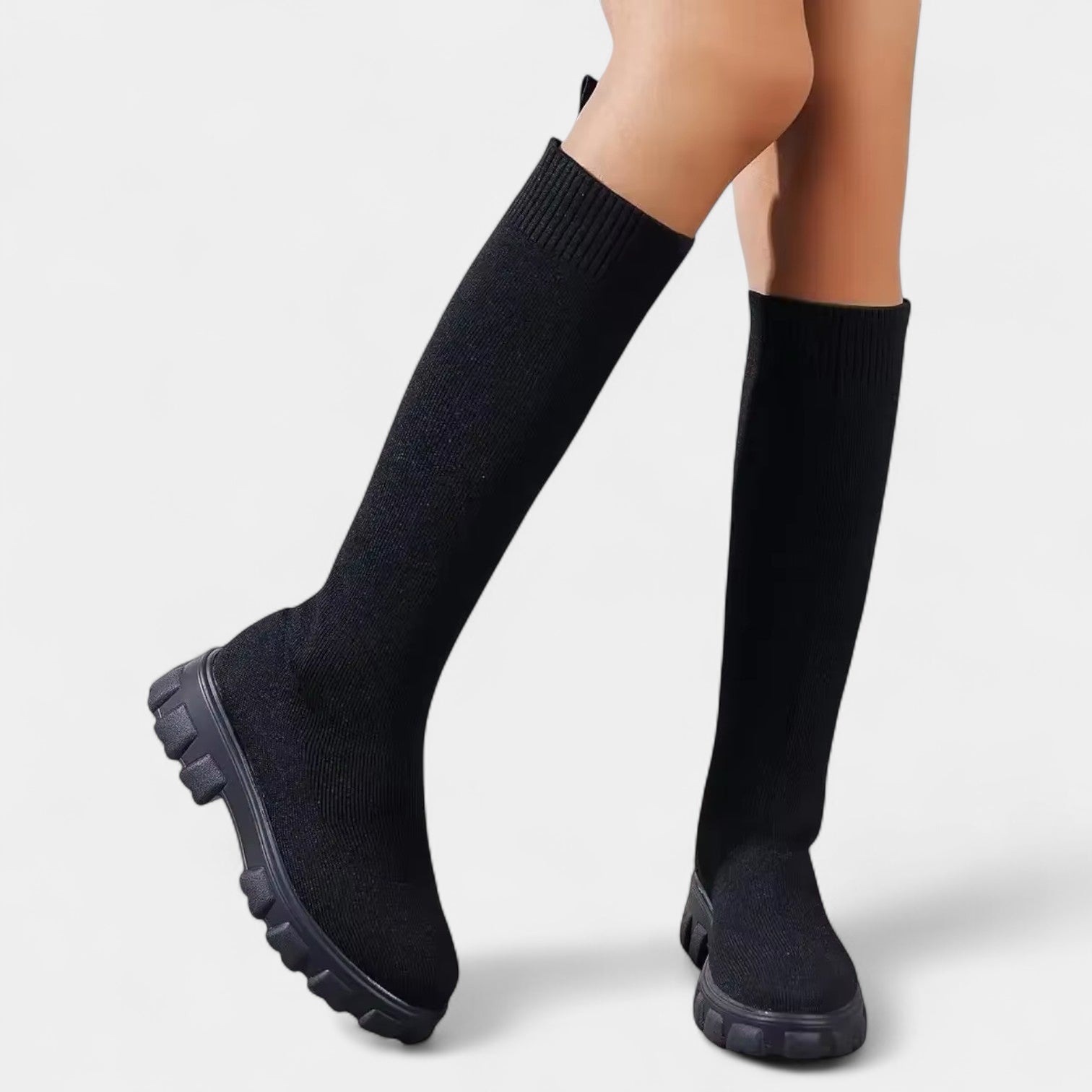 Soft Women's Mid Calf Boots - Chunky Heel, Easy Slip On - OutfitLondon