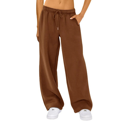 Relaxed Fit Soft Wide Leg Jogger Pants