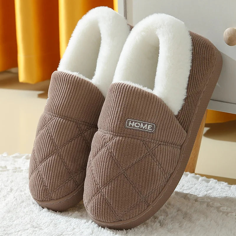 Plush Fleece Comfort Slippers – Warm Cozy House Shoes