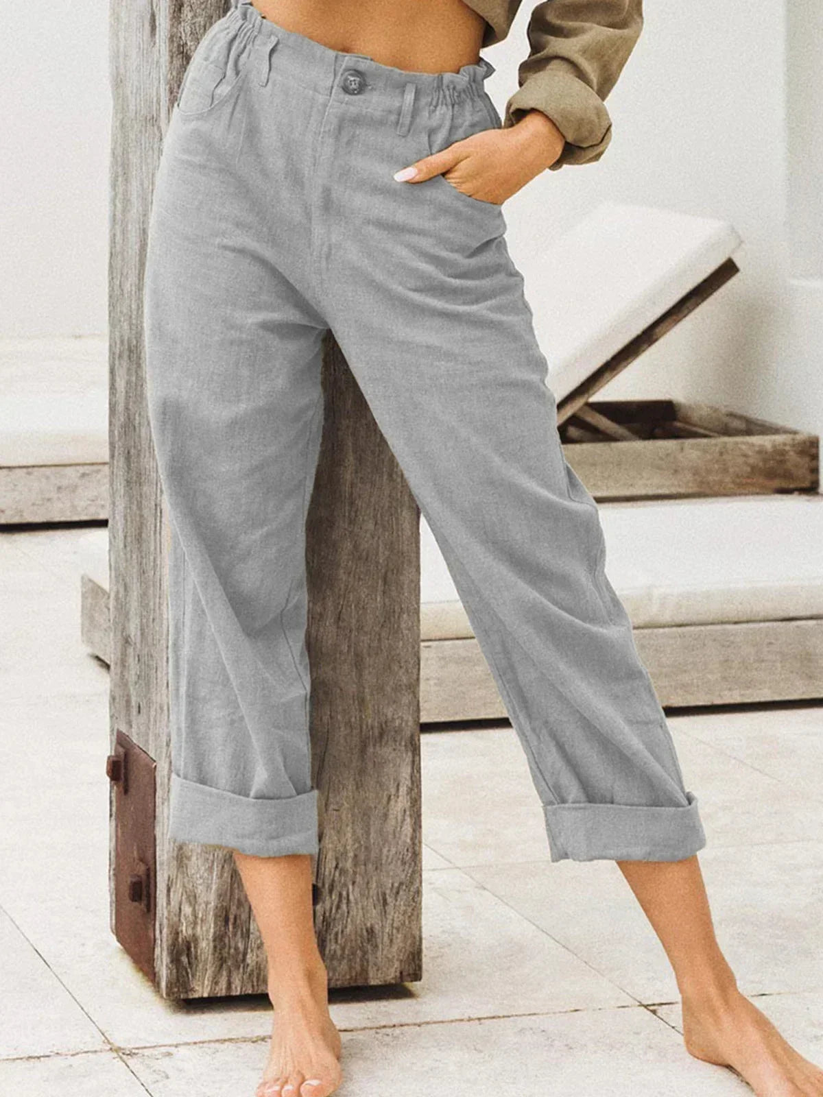 Comfortable Summer Linen Pants for Women with Pockets - OutfitLondon
