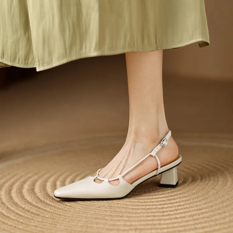 Authentic Leather High Heel Sandals