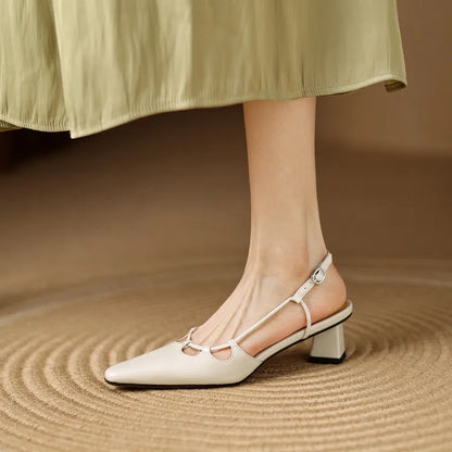 Authentic Leather High Heel Sandals