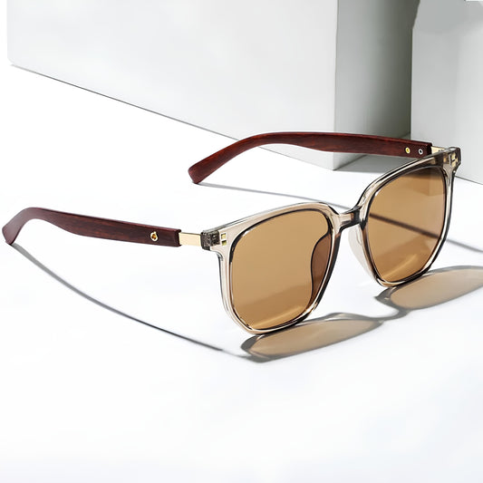 Trendy Wooden Frame Aviator Sunglasses - OutfitLondon