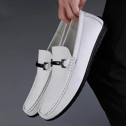 Elegant Leather Slip On Loafers