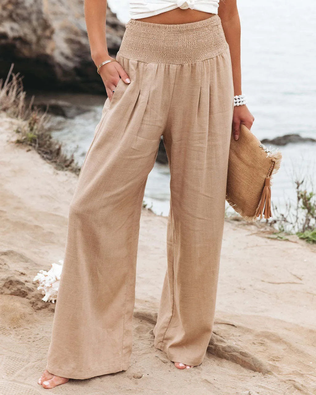 Relaxed Fit Women's Cotton Trousers