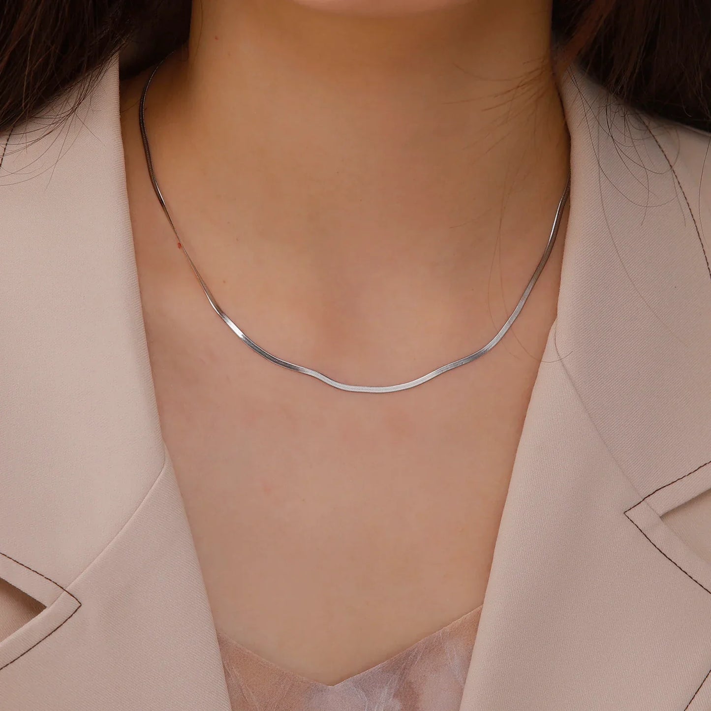 Elegant Sterling Silver Snake Chain Necklace