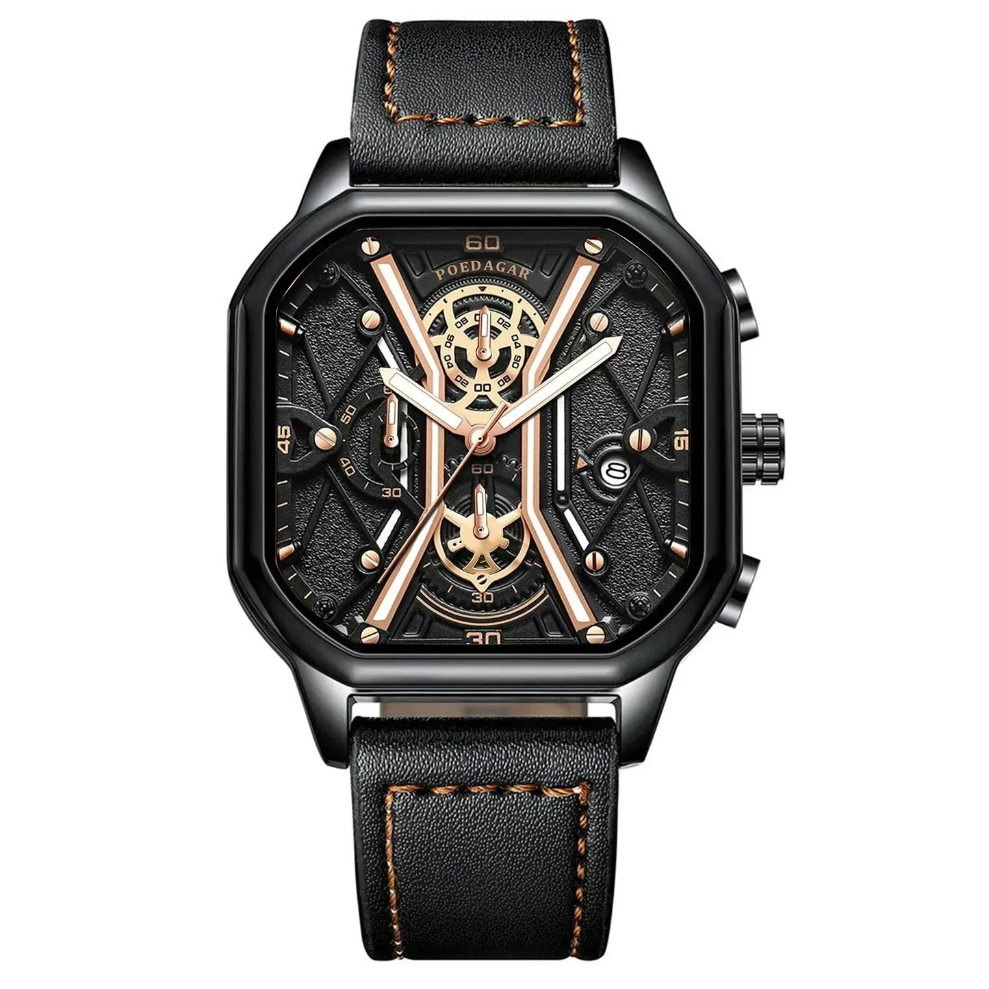 Classic Brown Leather Mens Watch