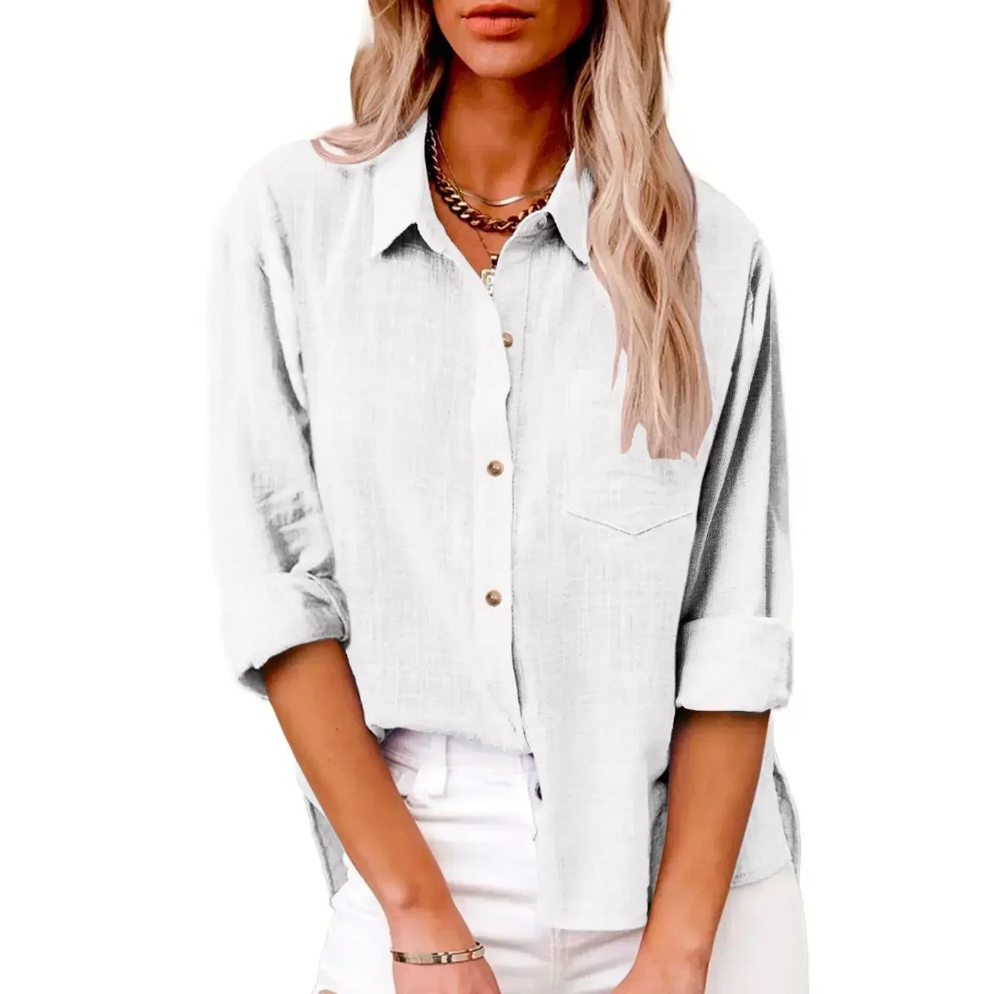 Women's Simple Relaxed Cotton Shirt