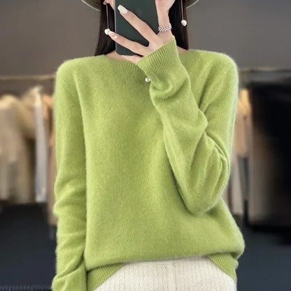 Premium Women's Merino Wool Crew Neck Sweater