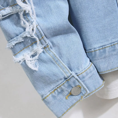 Ripped Distressed Denim Jacket
